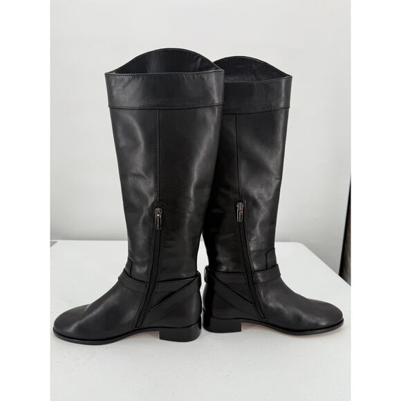 NWT Vince Camuto Ovarlym Black Leather Knee-High Riding Boots Size 6.5 - Picture 10 of 12